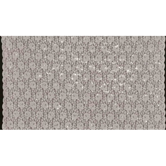 Zelouf Remarkable Floral Glitter Scallop , Sewing, DIY, Crafts Fabric by the Yard, Dove Mystery, 7 Yard
