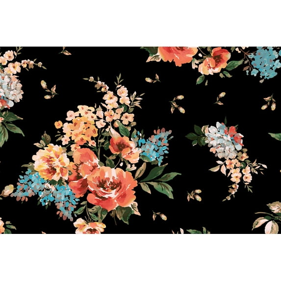 Zelouf Remi Print Hmc , Sewing, DIY, Crafts Fabric by the Yard, Black Combo, 3 Yard