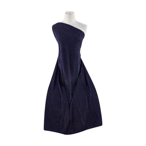 Zelouf Rib Knit With Dot Glitter , Sewing, DIY, Crafts Fabric by the Yard, Navy Diva, 5 Yard
