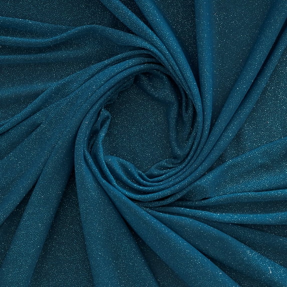 Zelouf Roller Glitter Chiffon , Sewing, DIY, Crafts Fabric by the Yard, Gothic Teal, 3 Yard