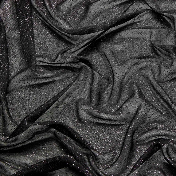 Zelouf Roller Glitter Chiffon , Sewing, DIY, Crafts Fabric by the Yard, Onyx/lilac, 7 Yard