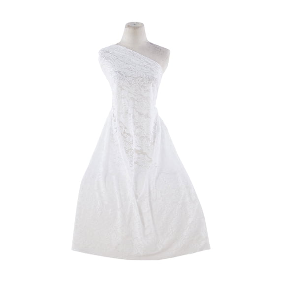 Zelouf Rose Floral Lace , Sewing, DIY, Crafts Fabric by the Yard, 111 White, 50 Yard