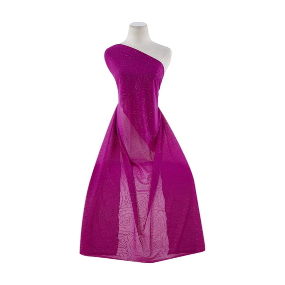 Zelouf Rose Glitter On Mjc All Over , Sewing, DIY, Crafts Fabric by the Yard, Magenta Kiss, 5 Yard