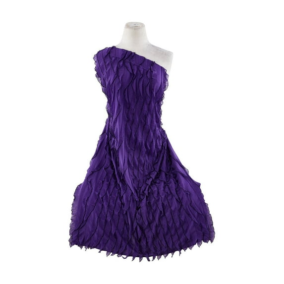 Zelouf Ruffle W/black Edge , Sewing, DIY, Crafts Fabric by the Yard, Purple/black, 10 Yard
