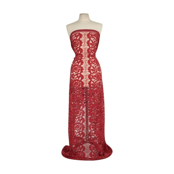 Zelouf Saint Corded Lace , Sewing, DIY, Crafts Fabric by the Yard, Spice/brick, 50 Yard