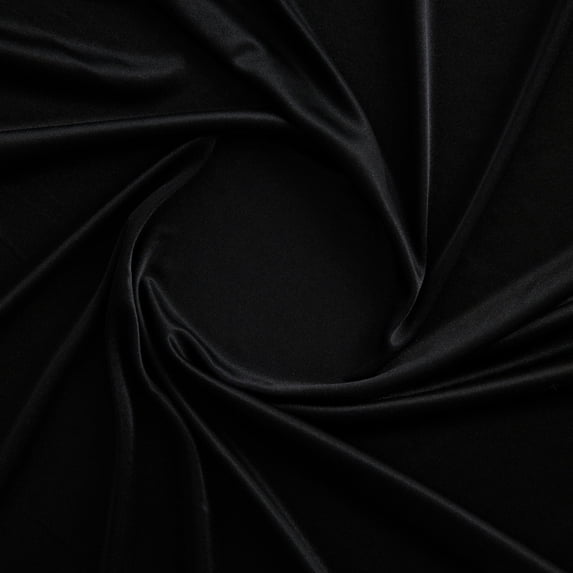 Zelouf Satin Knit Lining , Sewing, DIY, Crafts Fabric by the Yard, Black, 1 Yard