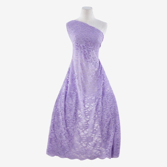 Zelouf Scalloped Glitter Lace , Sewing, DIY, Crafts Fabric by the Yard, Lilac Sugar, 20 Yard