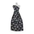 thumbnail image 1 of Zelouf Scattered Flowers Print On Bridal Satin W/ Trans  , Sewing, DIY, Crafts Fabric by the Yard, Black/white, 3 Yard, 1 of 2