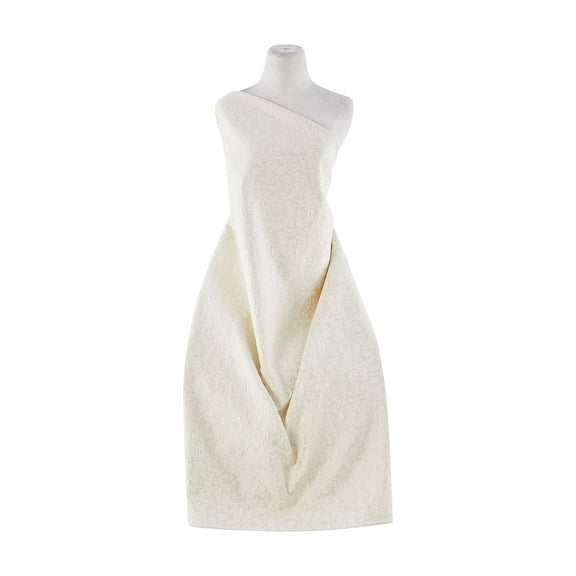 Zelouf Scroll Metallic Brocade  , Sewing, DIY, Crafts Fabric by the Yard, Ivory/gold, 7 Yard