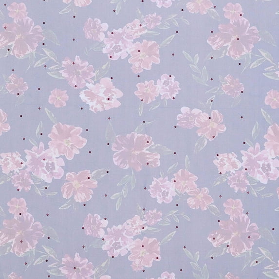 Zelouf Serene Floral Printed Riveted Pearl Mesh , Sewing, DIY, Crafts Fabric by the Yard, Navy Combo, 10 Yard