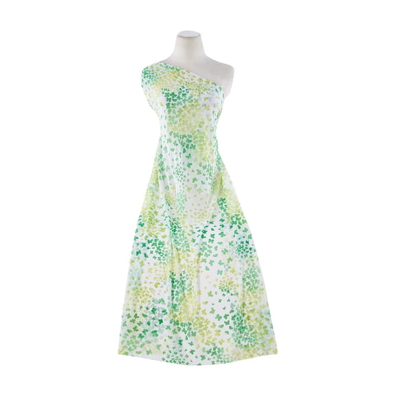 Zelouf Sheer Matte Jersey Print  , Sewing, DIY, Crafts Fabric by the Yard, 177 Wht/lime, 5 Yard