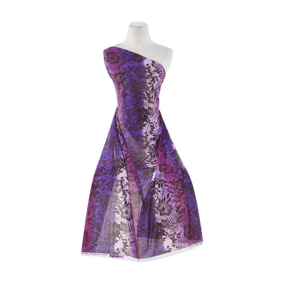 Zelouf Sheer Matte Jersey Print , Sewing, DIY, Crafts Fabric by the Yard, 626 Purp/choc, 10 Yard