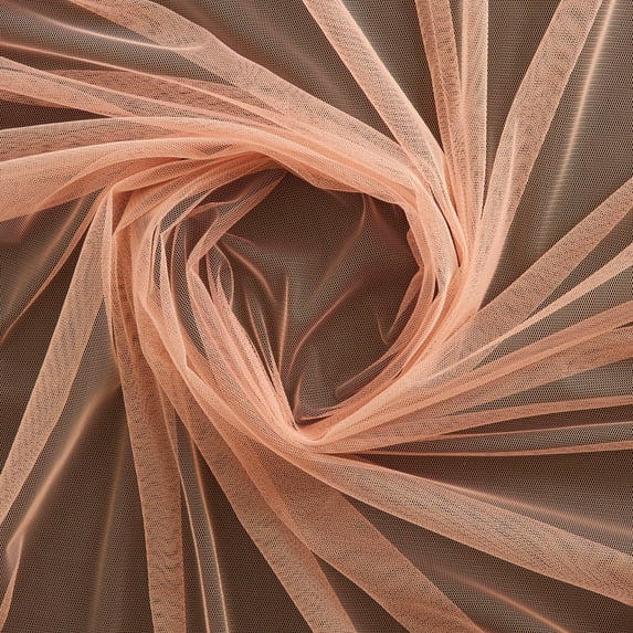 Zelouf Sheer Tulle , Sewing, DIY, Crafts Fabric by the Yard, Luscious Apricot, 1 Yard