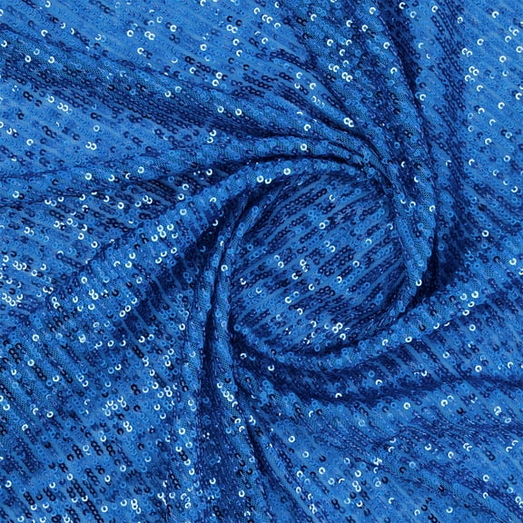Zelouf Ariel Line Sequin Mesh , Sewing, DIY, Crafts Fabric by the Yard, Pool Blue, 3 Yard