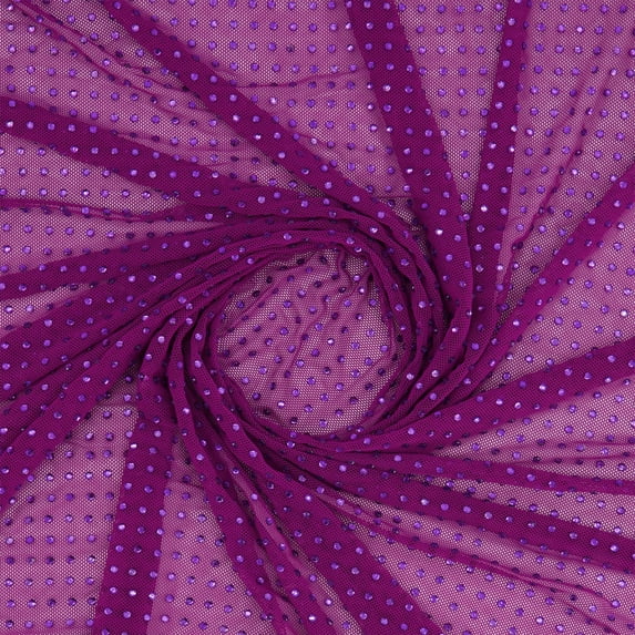 Zelouf Sienna Mesh Beads On Mesh , Sewing, DIY, Crafts Fabric by the Yard, Magenta/purple, 3 Yard