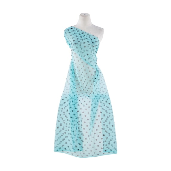 Zelouf Small Dot Print On Tulle , Sewing, DIY, Crafts Fabric by the Yard, Aqua Parfait, 5 Yard