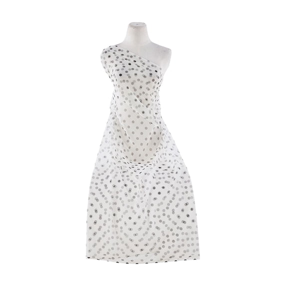 Zelouf Small Dot Print On Tulle , Sewing, DIY, Crafts Fabric by the Yard, Ivory Parfait, 10 Yard