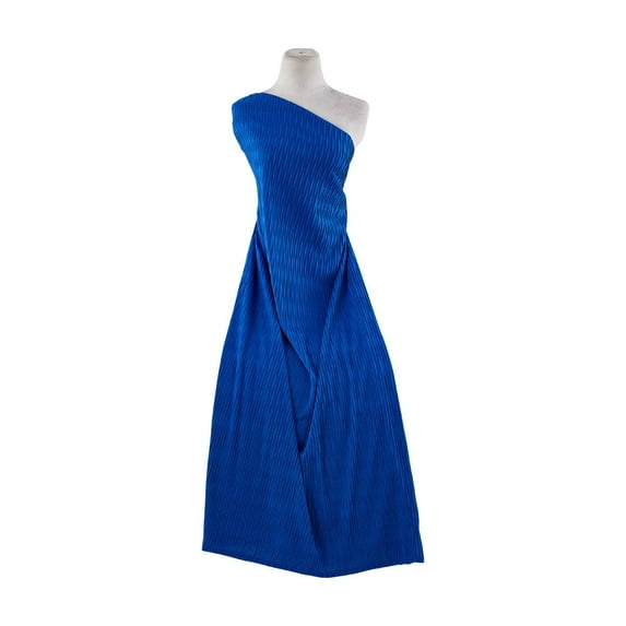 Zelouf Social Pleat Stretch Knit , Sewing, DIY, Crafts Fabric by the Yard, Essential Cobalt, 3 Yard