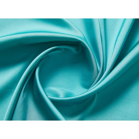 Zelouf Solid Acetate Nylon Spandex Satin , Sewing, DIY, Crafts Fabric by the Yard, Caymen Blue, 1 Yard