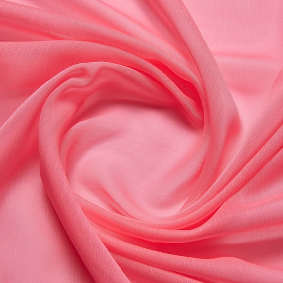 Zelouf Solid Cationic Chiffon , Sewing, DIY, Crafts Fabric by the Yard, Neon Pink, 7 Yard