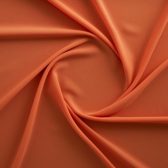 Zelouf Souffle Crepe Chiffon , Sewing, DIY, Crafts Fabric by the Yard, Brilliant Coral, 7 Yard