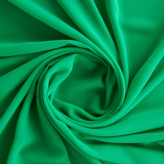 Zelouf Souffle Crepe Chiffon , Sewing, DIY, Crafts Fabric by the Yard, Lush Emerald, 10 Yard