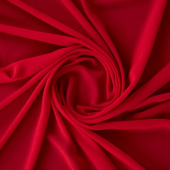 Zelouf Souffle Crepe Chiffon , Sewing, DIY, Crafts Fabric by the Yard, Marvelous Red, 10 Yard