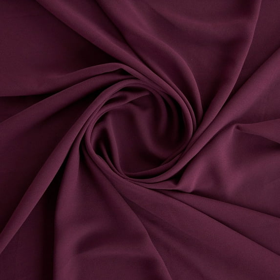Zelouf Souffle Crepe Chiffon , Sewing, DIY, Crafts Fabric by the Yard, Marvelous Wine, 1 Yard