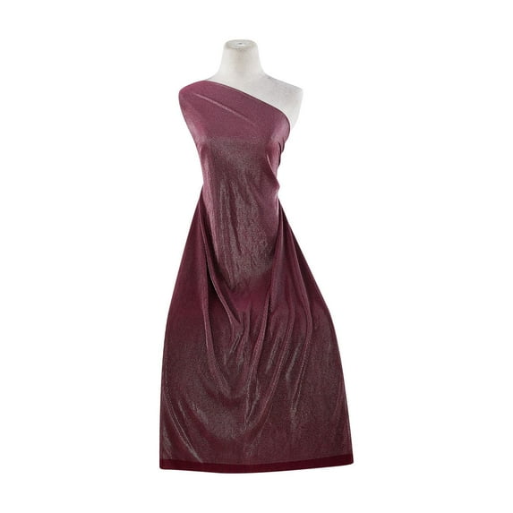 Zelouf Sound Glitter Pleated Knit , Sewing, DIY, Crafts Fabric by the Yard, Beyond Burgundy/sil, 1 Yard