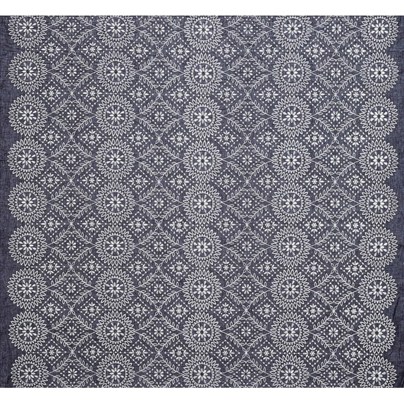 Zelouf Sparks Geo Embroidery Cotton Voile , Sewing, DIY, Crafts Fabric by the Yard, Black/ecru, 5 Yard