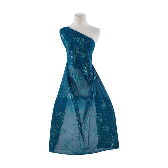 Zelouf Splatter Glitter On Mjc , Sewing, DIY, Crafts Fabric by the Yard, Teal Flame, 7 Yard