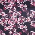 thumbnail image 1 of Zelouf Splendid Floral Print Scallop Scuba  , Sewing, DIY, Crafts Fabric by the Yard, Black/pink, 3 Yard, 1 of 2