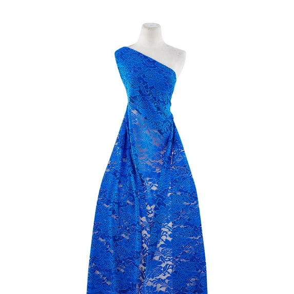 Zelouf Steel Floral Lace , Sewing, DIY, Crafts Fabric by the Yard, Electric Blue, 3 Yard