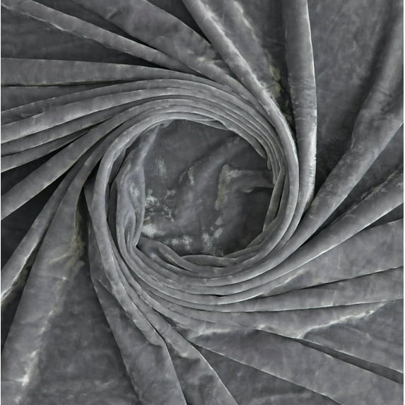 Zelouf Stretch Crushed Velvet , Sewing, DIY, Crafts Fabric by the Yard, Dk Silver, 50 Yard