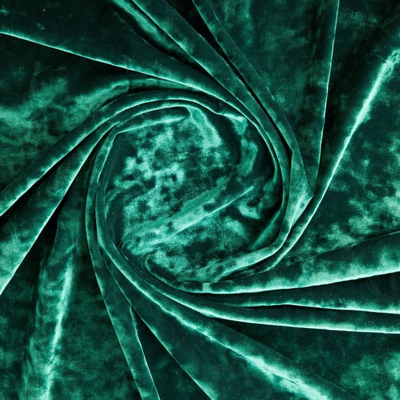 Zelouf Stretch Crushed Velvet , Sewing, DIY, Crafts Fabric by the Yard, Emerald Delight, 50 Yard
