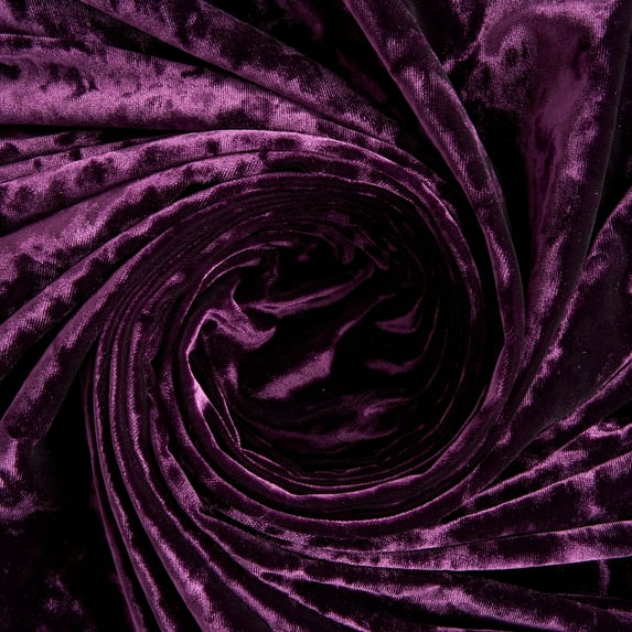 Zelouf Crushed Stretch Velvet , Sewing, DIY, Crafts Fabric by the Yard, Lush Plum, 10 Yard