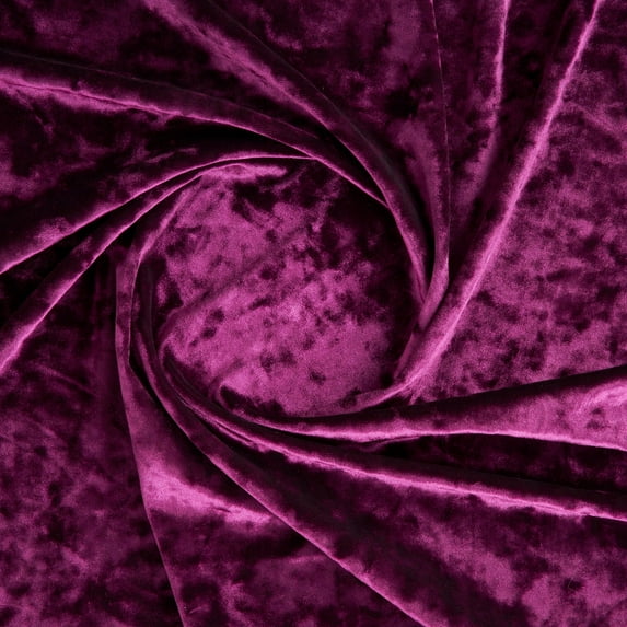 Zelouf Stretch Crushed Velvet , Sewing, DIY, Crafts Fabric by the Yard, Majestic Plum, 20 Yard