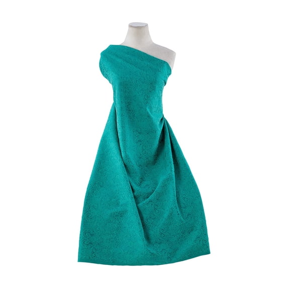 Zelouf Stretch Jacquard , Sewing, DIY, Crafts Fabric by the Yard, Emerald, 1 Yard