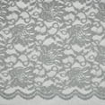 thumbnail image 1 of Zelouf Stretch Lace With Scallop With Mini Glitter  , Sewing, DIY, Crafts Fabric by the Yard, Pure Silver, 1 Yard, 1 of 1