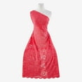 thumbnail image 1 of Zelouf Stretch Lace With Scallop With Roller Glitter  , Sewing, DIY, Crafts Fabric by the Yard, Dashing Coral, 3 Yard, 1 of 2