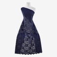 thumbnail image 1 of Zelouf Stretch Lace With Scallop With Roller Glitter  , Sewing, DIY, Crafts Fabric by the Yard, Navy, 1 Yard, 1 of 3