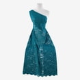 thumbnail image 1 of Zelouf Stretch Lace With Scallop With Roller Glitter  , Sewing, DIY, Crafts Fabric by the Yard, Opulent Teal, 5 Yard, 1 of 2