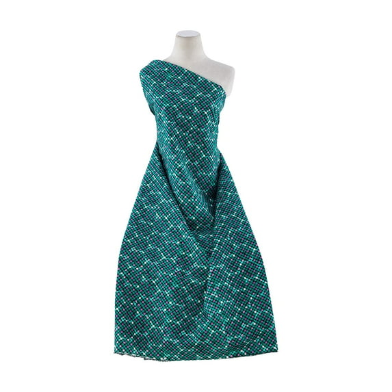 Zelouf Stretch Poplin Print , Sewing, DIY, Crafts Fabric by the Yard, 769 Emerald/orc, 10 Yard