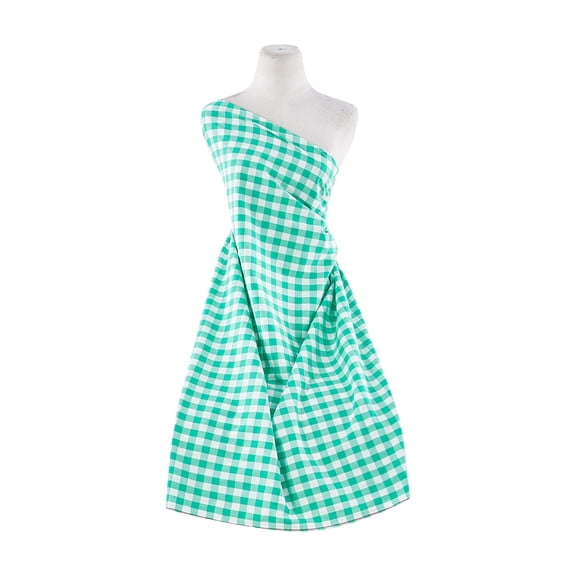 Zelouf Stretch Poplin Yarn Dye , Sewing, DIY, Crafts Fabric by the Yard, 171 Wht/green, 3 Yard