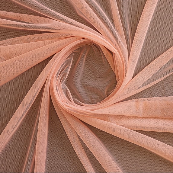 Zelouf Stretch Power Mesh , Sewing, DIY, Crafts Fabric by the Yard, Luscious Apricot, 5 Yard