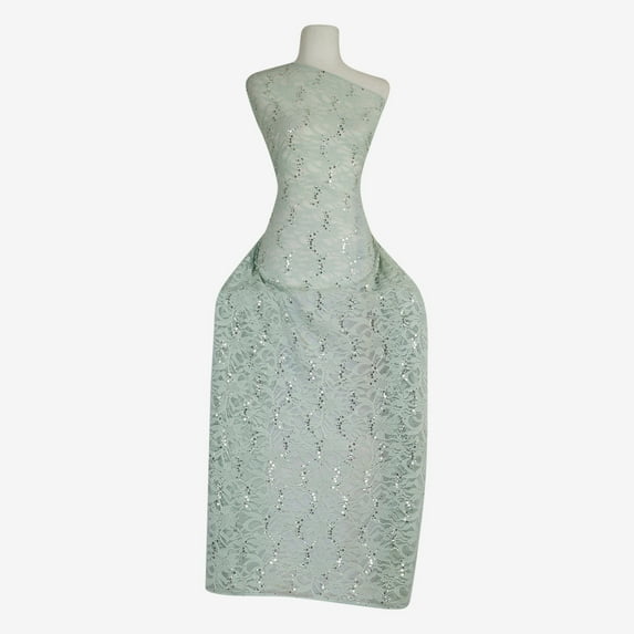 Zelouf Stretch Trans Lace , Sewing, DIY, Crafts Fabric by the Yard, Frosty Mint, 7 Yard