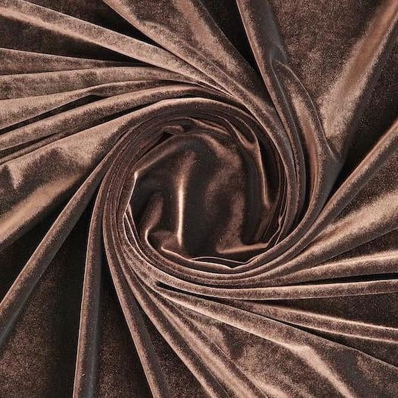 Zelouf Stretch Velvet , Sewing, DIY, Crafts Fabric by the Yard, Dk Brown, 10 Yard