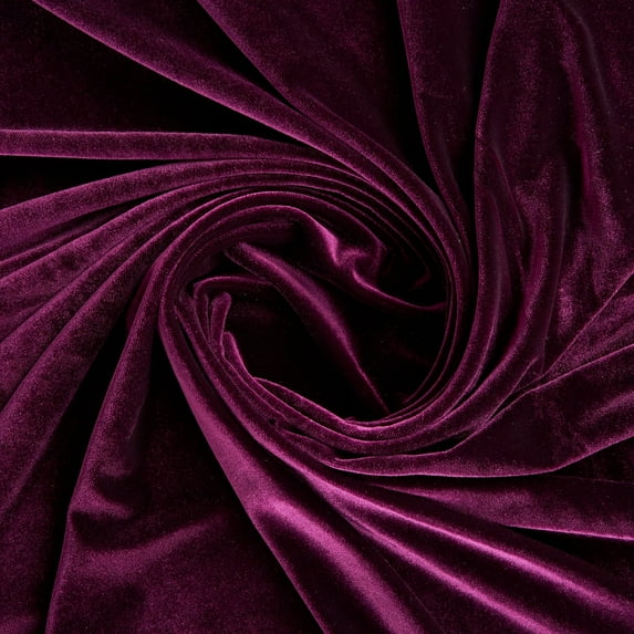 Zelouf Stretch Velvet , Sewing, DIY, Crafts Fabric by the Yard, Majestic Plum, 20 Yard