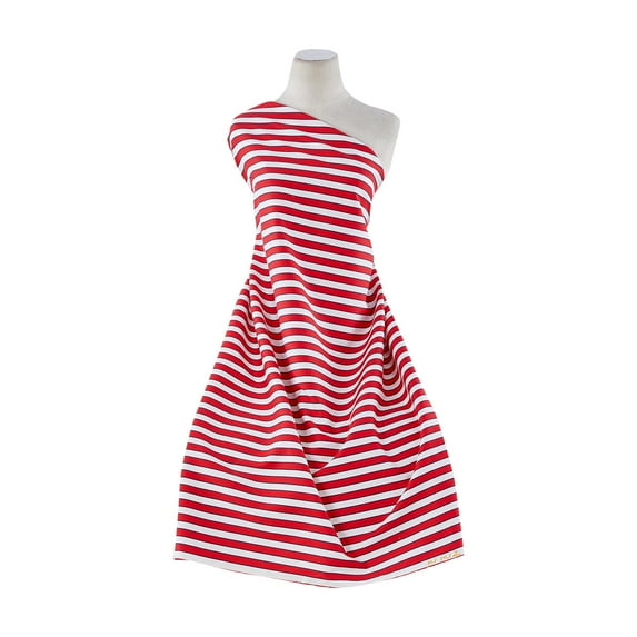 Zelouf Stripe Pique Print , Sewing, DIY, Crafts Fabric by the Yard, 314 Red/wht, 20 Yard