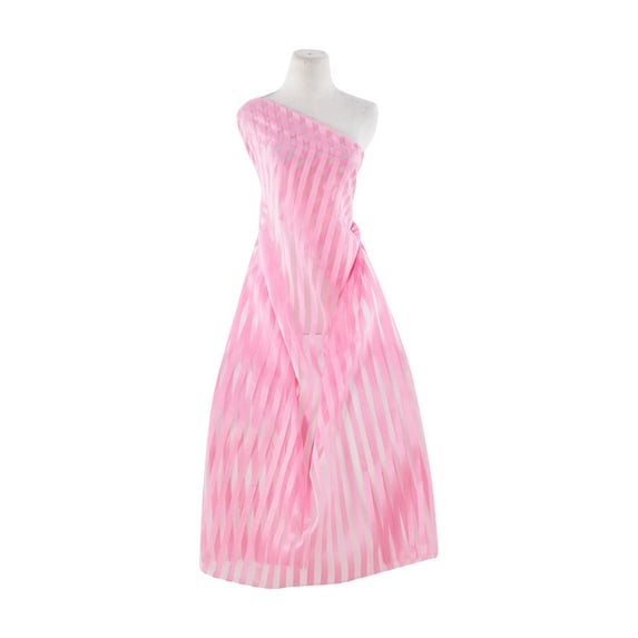 Zelouf Striped Organza Shantung , Sewing, DIY, Crafts Fabric by the Yard, Rose, 5 Yard